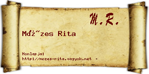 Mózes Rita névjegykártya