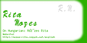 rita mozes business card